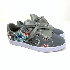 Puma Basket Embossed Floral Shoe Ribbon Laces NEW
